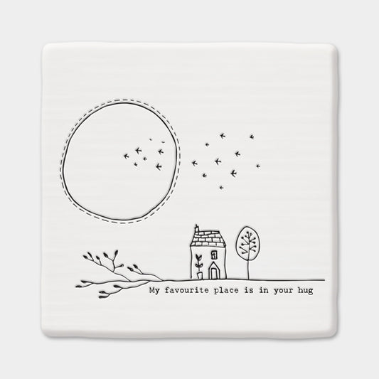 Porcelain coaster - My Favourite place
