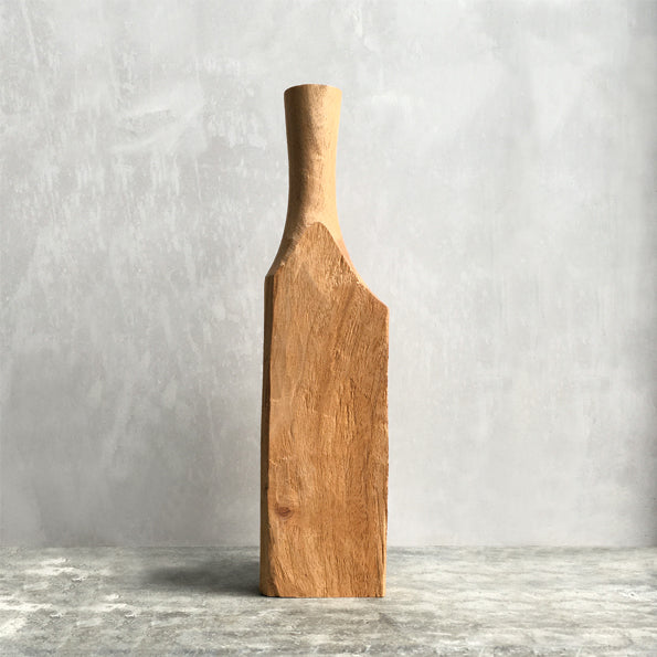 Handgeschnitzte Flaschenvase aus Holz - Klein