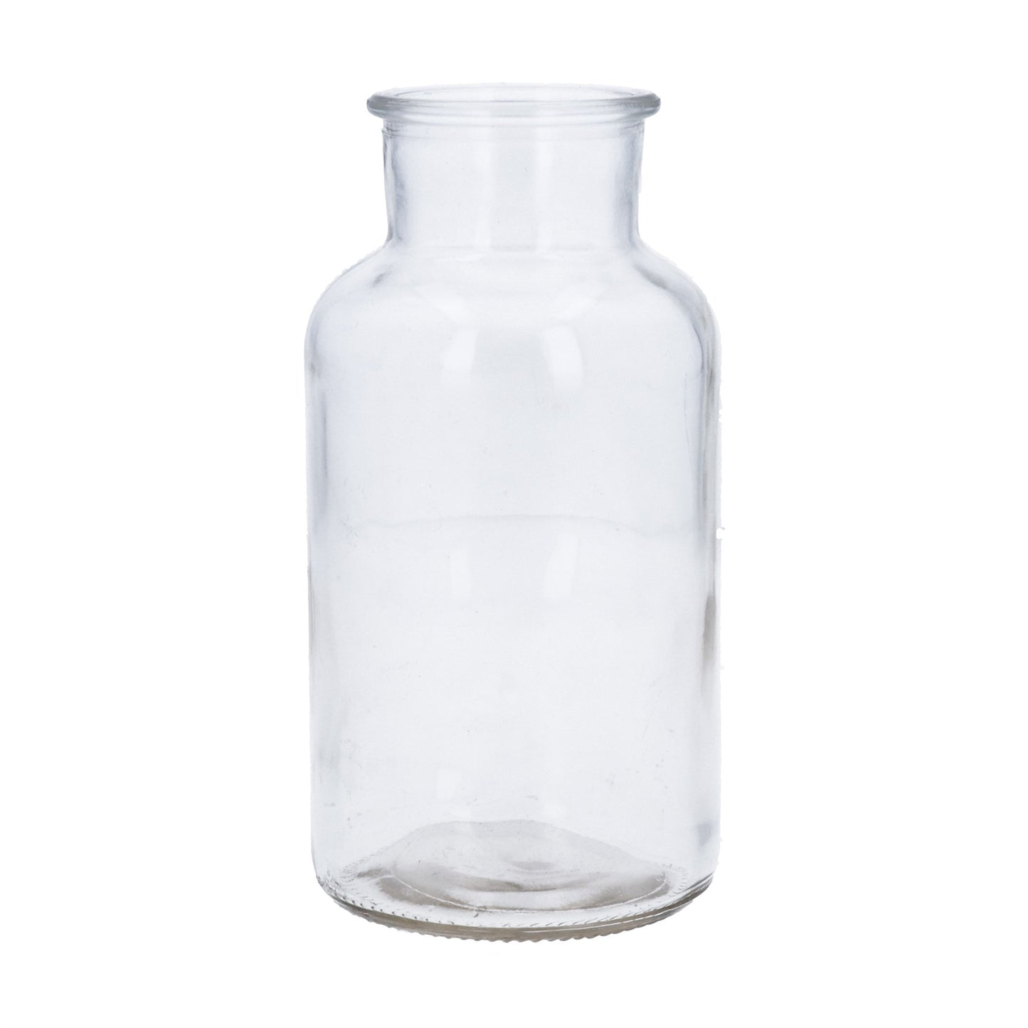Glass Vase 16cm - Clear Bottle Vase, Medium