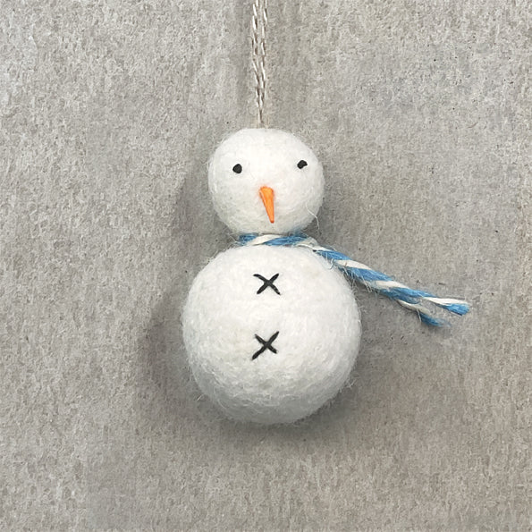 Schneemann zum Aufhängen aus Filz