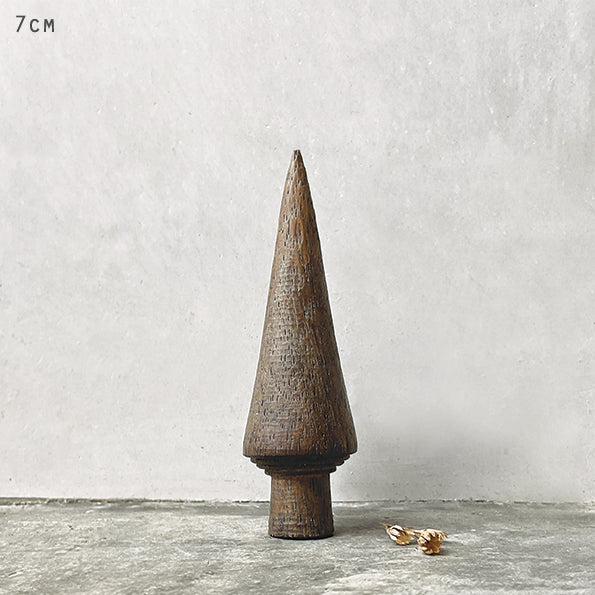 Kleiner gedrechselter Baum - Schlichtes dunkles Holz