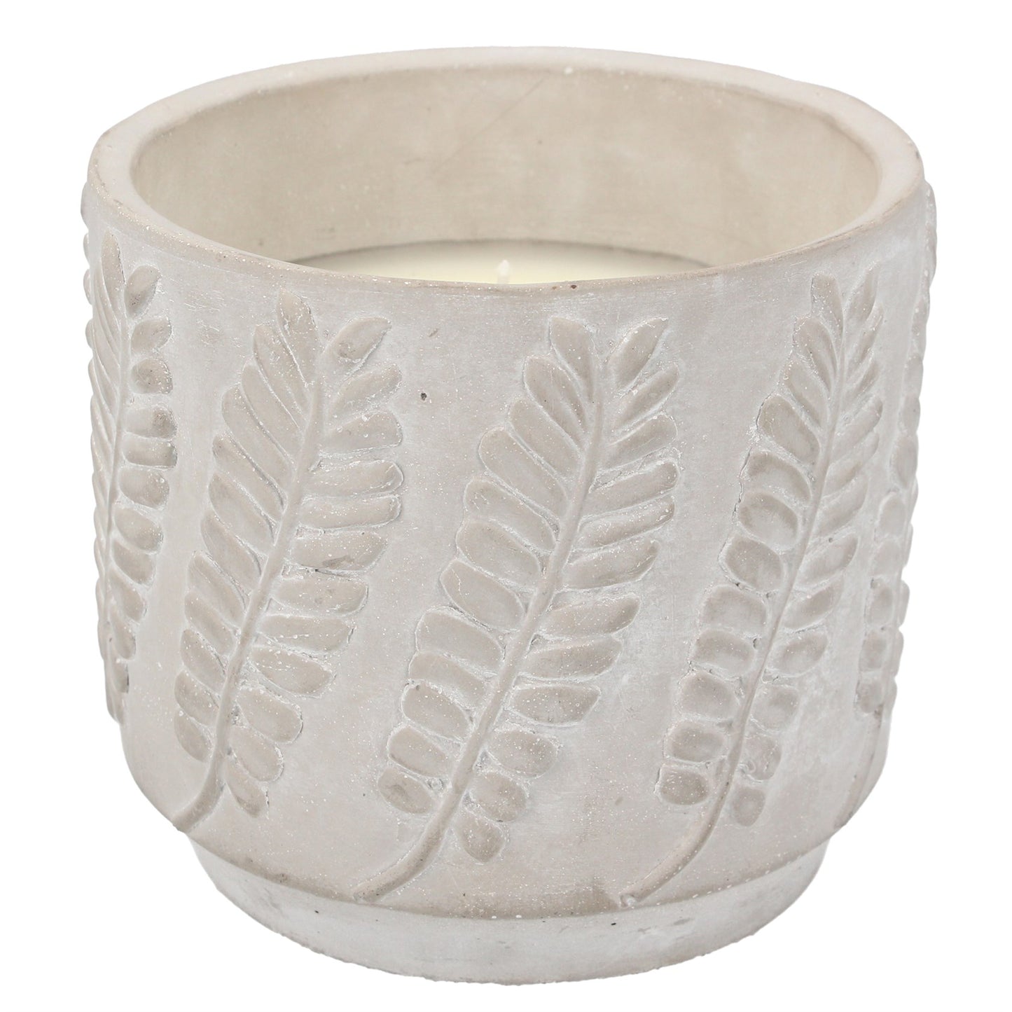 Concrete Citronella Candle 13.5cm - Leaf Wrap