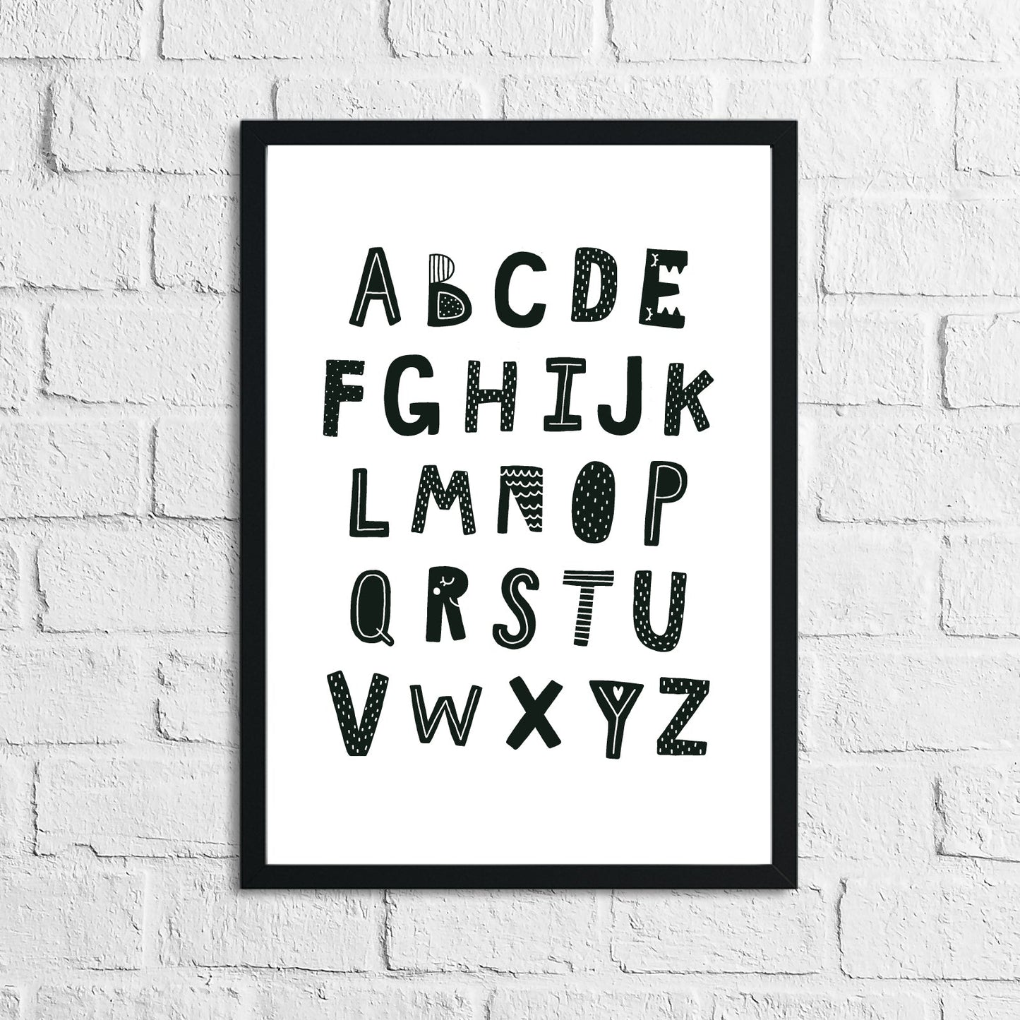 Scandinavian Alphabet Children's Nursery Bedroom Wall Decor Print-0