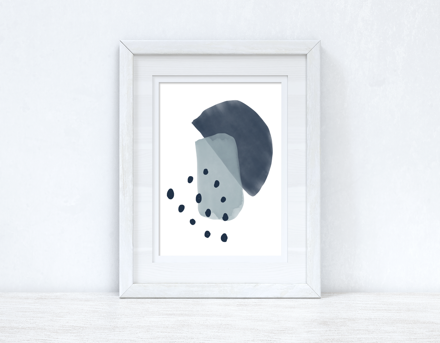 Blues Abstract 1 Colour Shapes Home Wall Decor Print-0