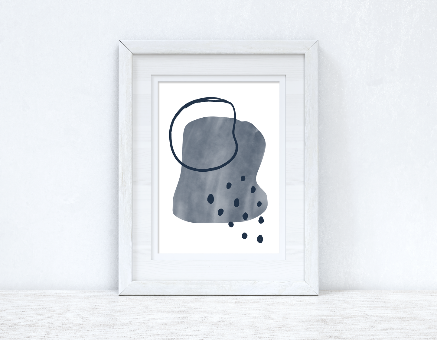 Blues Abstract 4 Colour Shapes Home Wall Decor Print-0