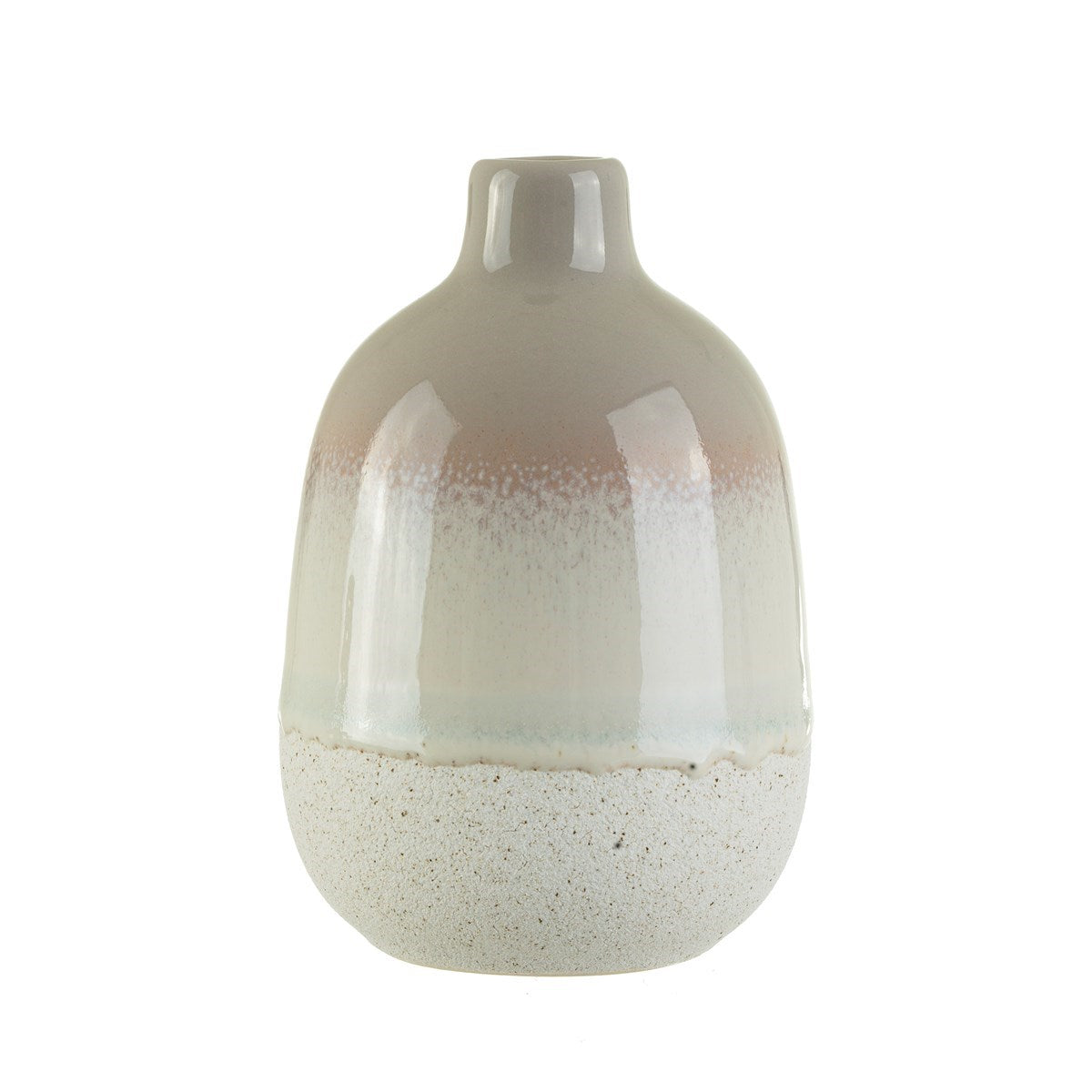 Vase in Grau mit Mojave-Glasur