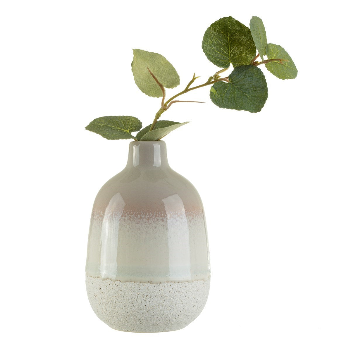 Vase in Grau mit Mojave-Glasur