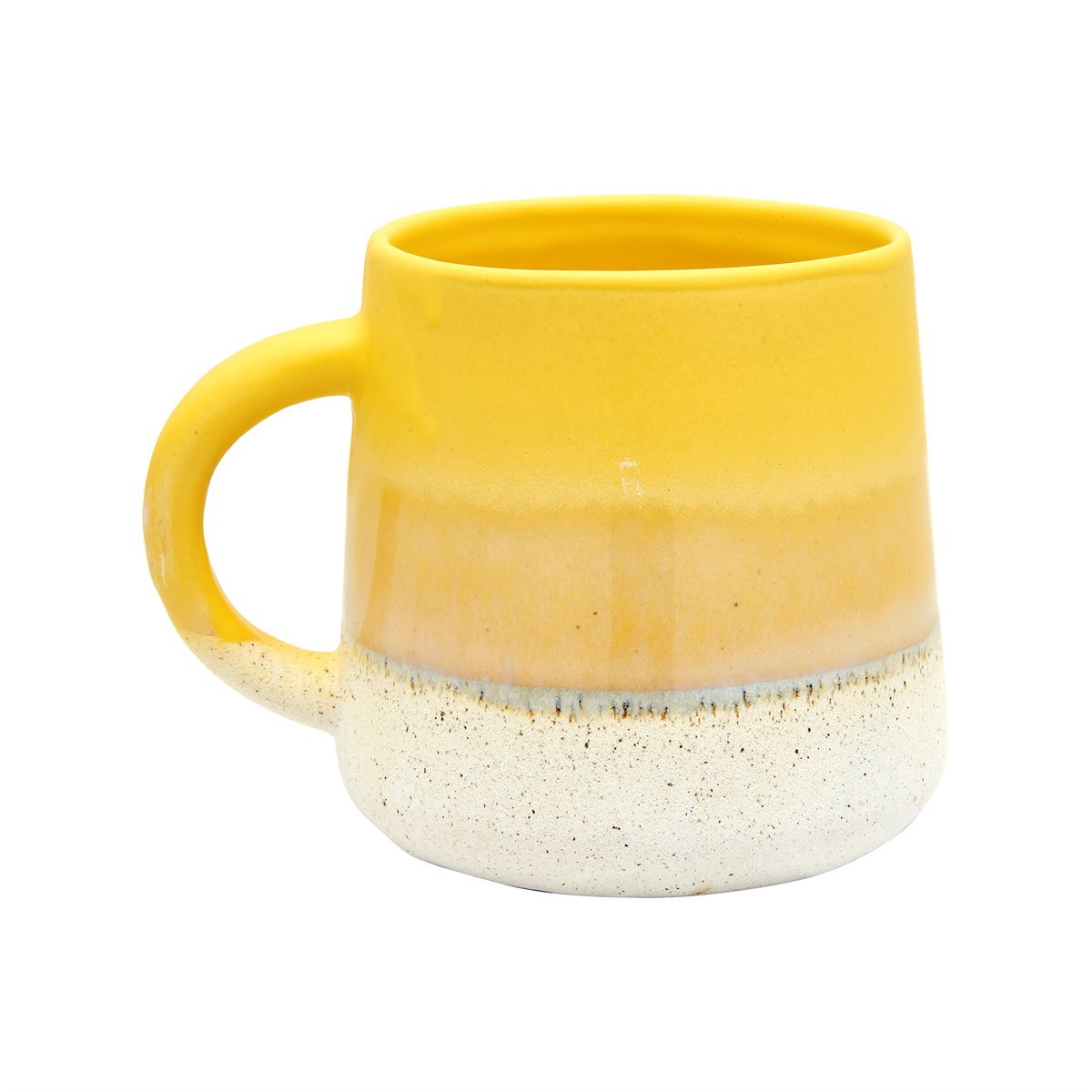 Gelbe Tasse mit Mojave-Glasur