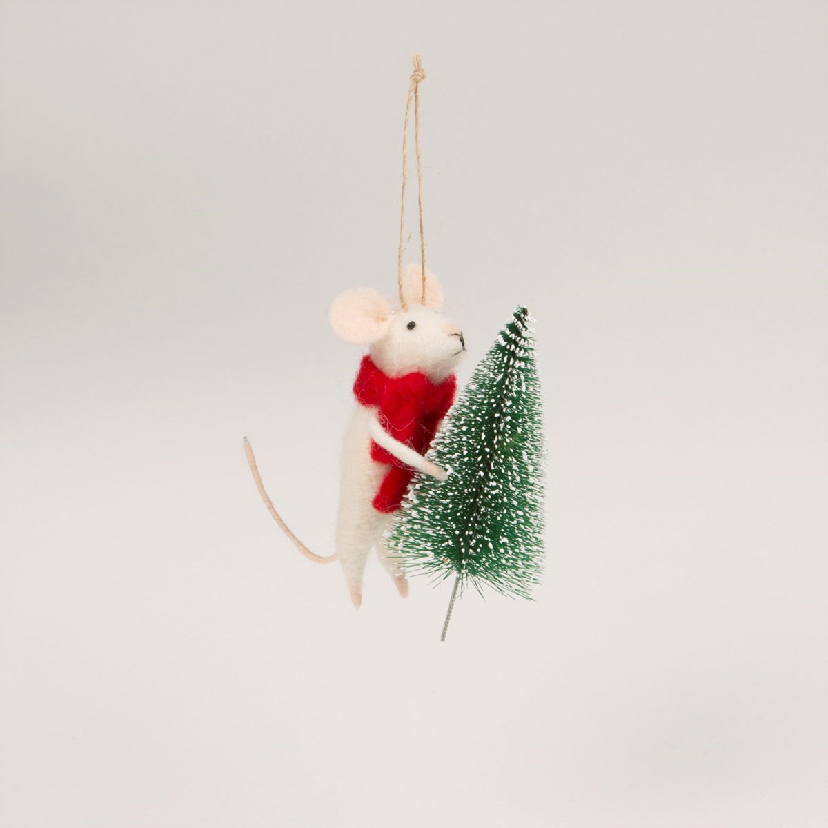 Maus mit Weihnachtsbaum Filzdekoration