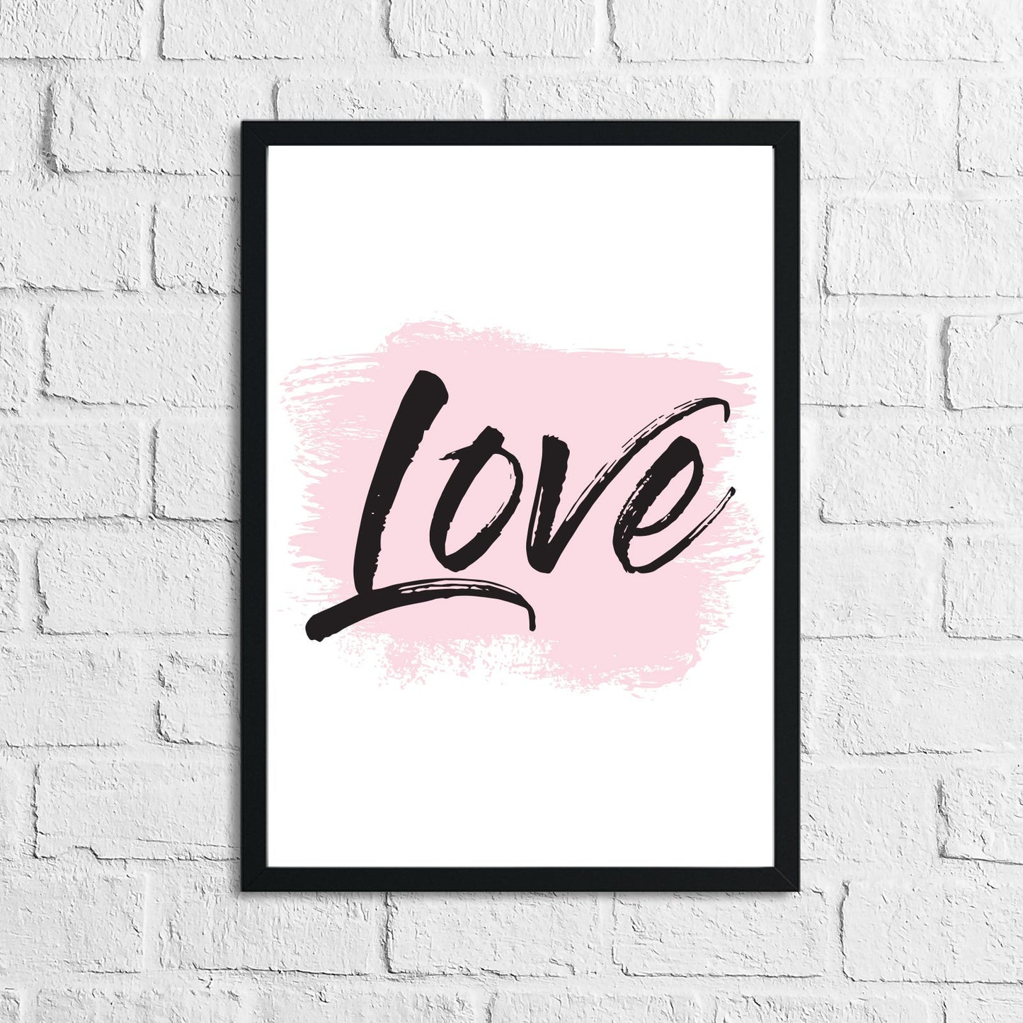 Love Pink Brush Wall Decor Bedroom Print-0
