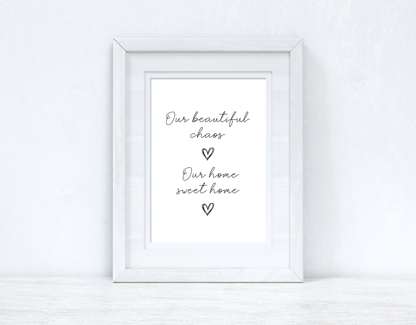 Our beautiful Chaos & Sweet Home Heart Simple Home Wall Decor Print-0