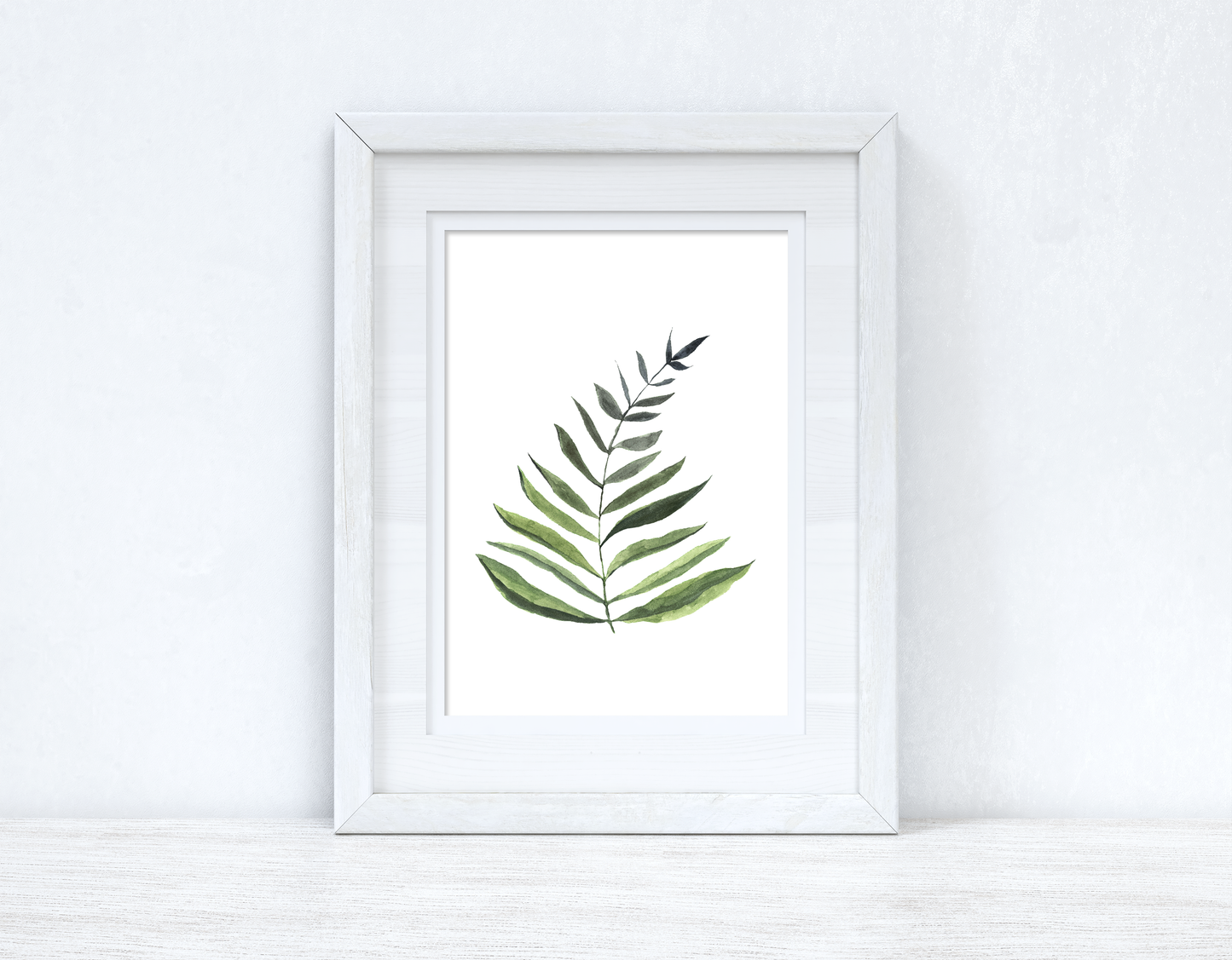 Watercolour Greenery Leaf 1 Bedroom Home Kitchen Living Room Wall Decor Print-0