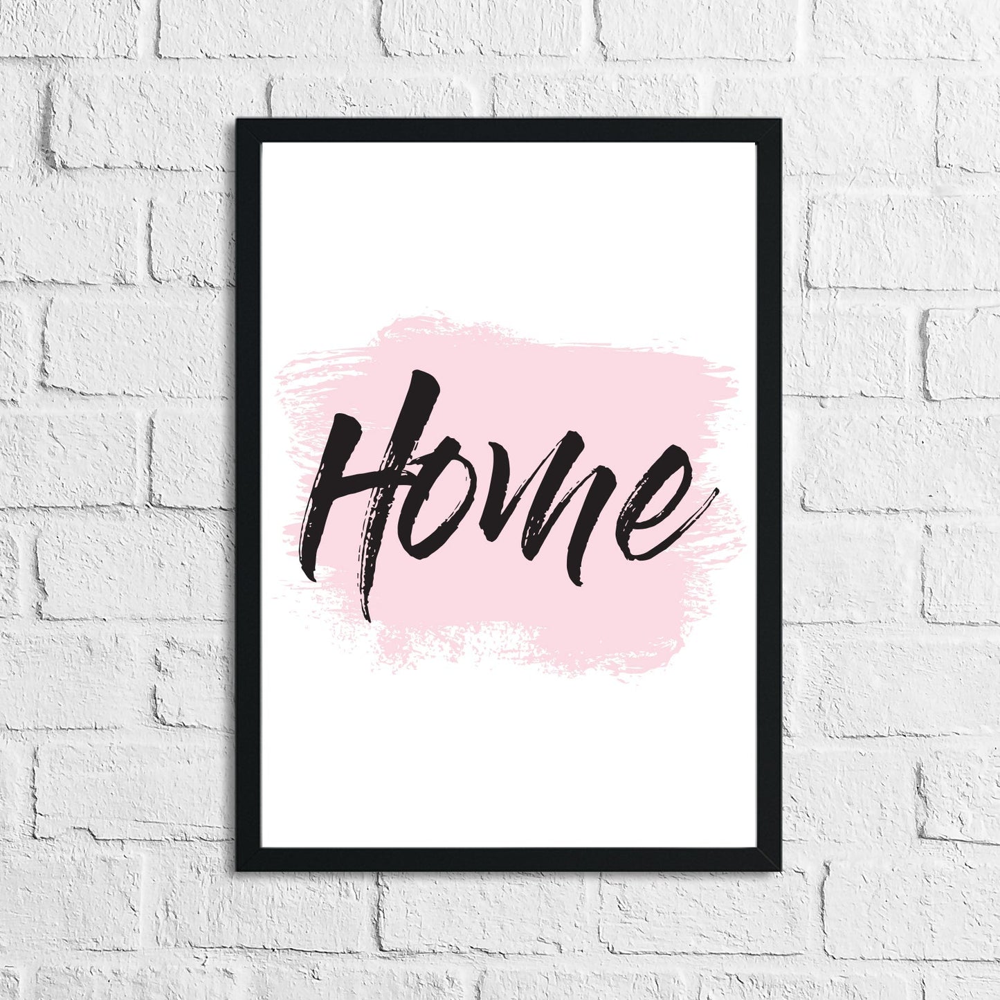 Home Pink Brush Simple Home Wall Decor Print-0