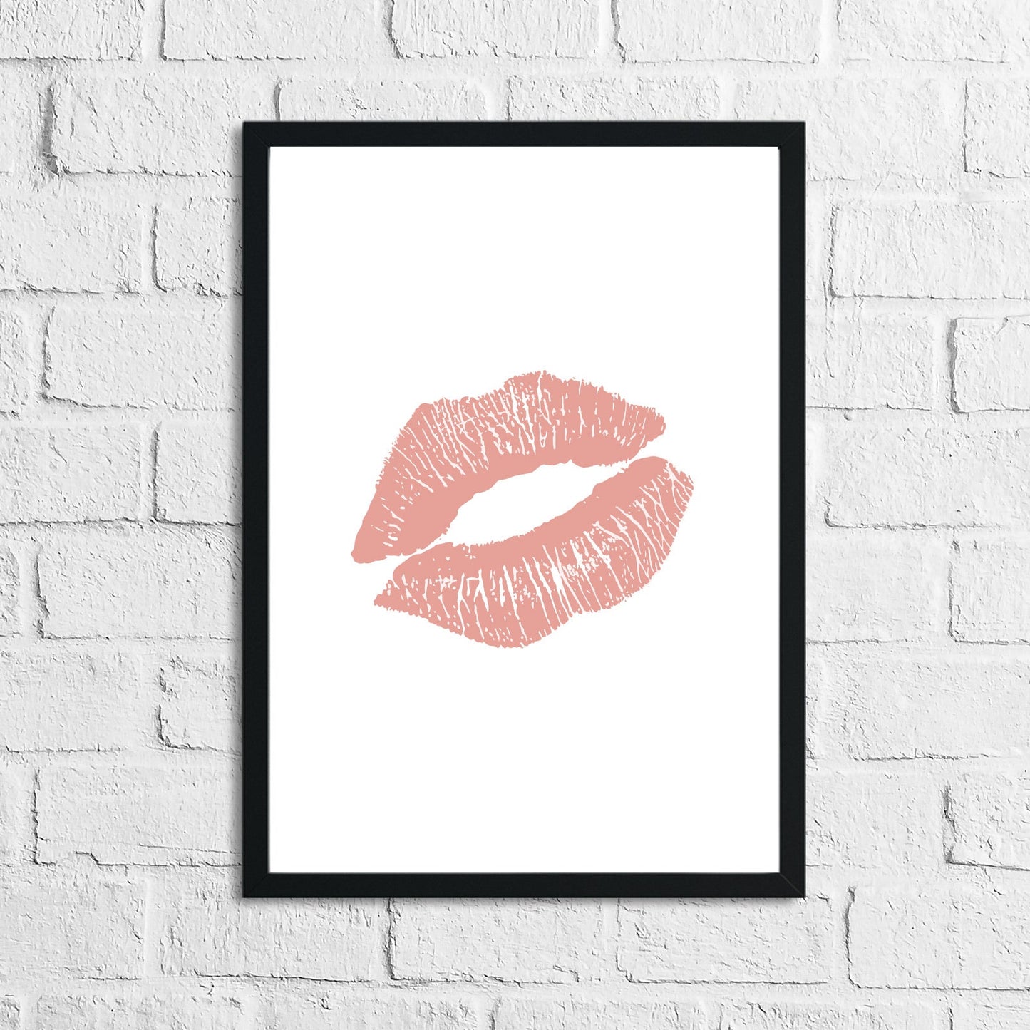 Pink Kiss Lips Dressing Room Simple Wall Decor Print-0