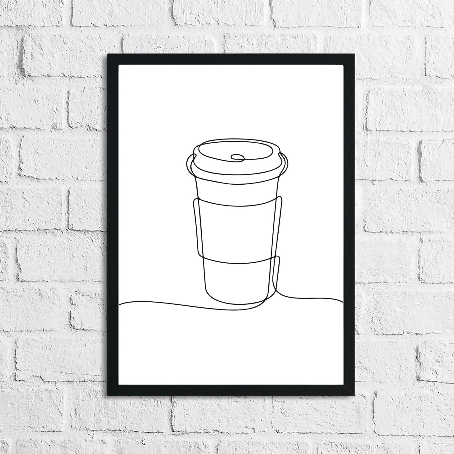 Travel Cup Simple Line Work Kitchen Wall Decor Print-0