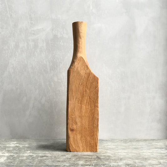 Hand carved wood bottle vase - Small