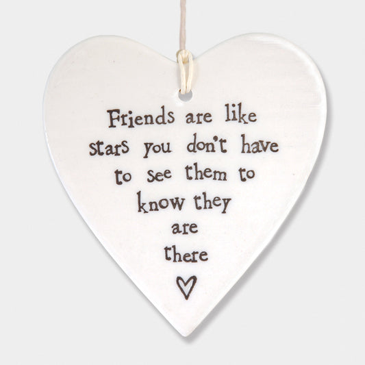 Porcelain round heart - Friends are like stars