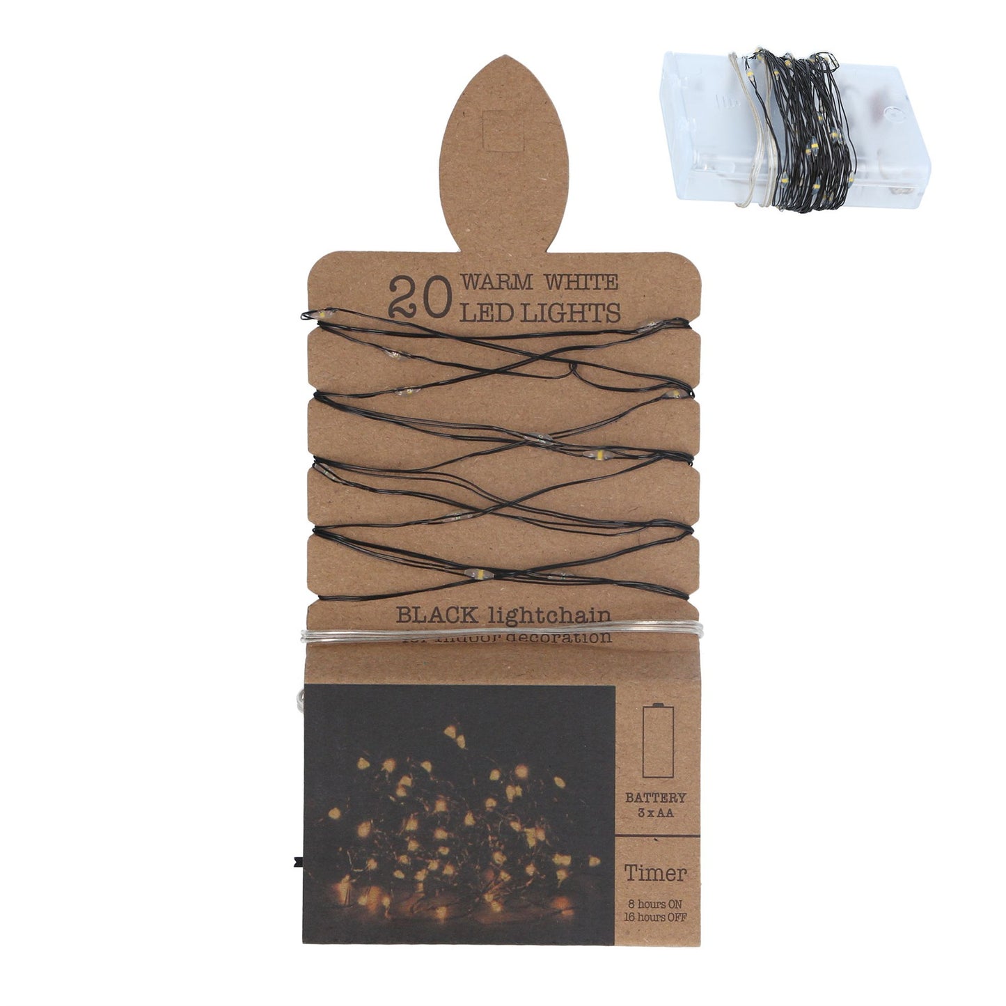 White LED Lights - 20 / Black Wire