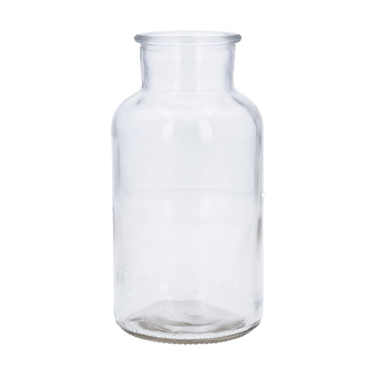 Glass Vase 16cm - Clear Bottle Vase, Medium