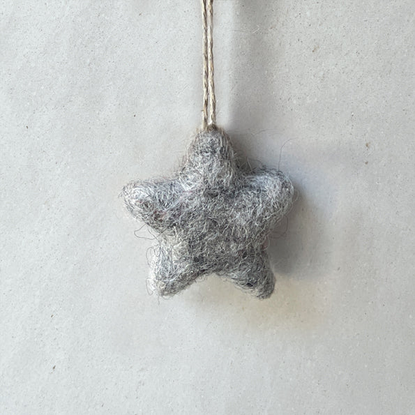 Small felt star - Grey