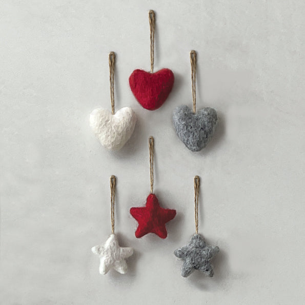 Small felt star - Grey