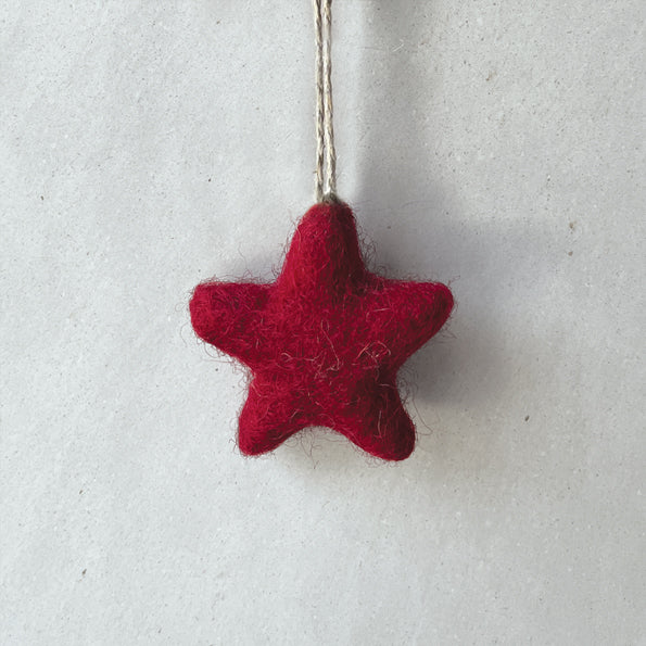 Small felt star - Red