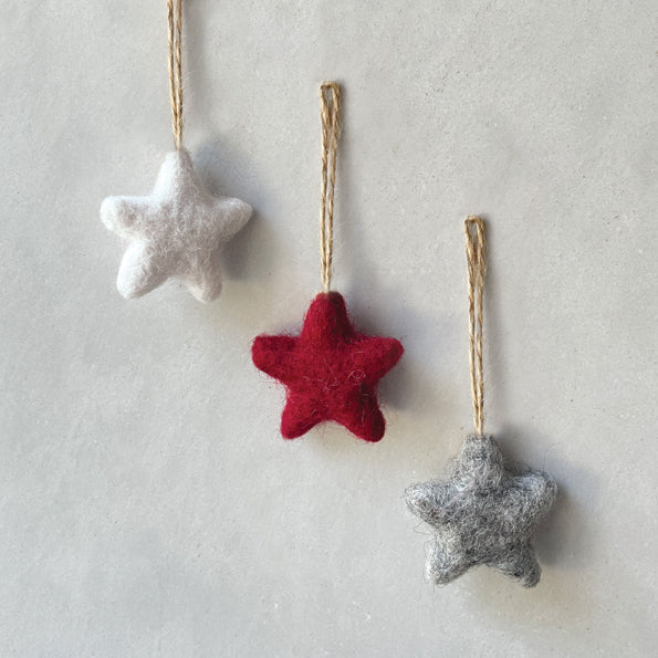 Small felt star - Red