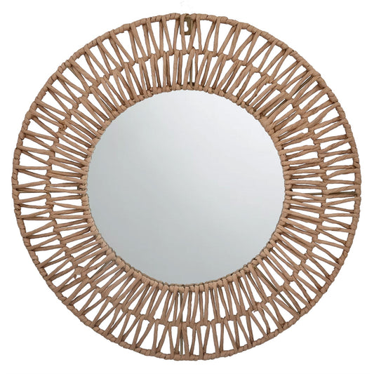 Wall Mirror - Woven Raffia Round, Large