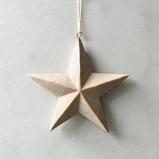 Star - Small natural wood