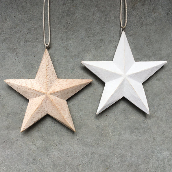 Star - Small natural wood