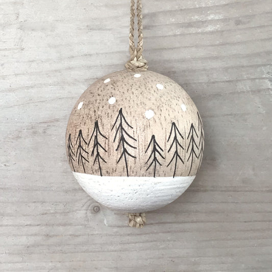 Wood bauble - Winter trees