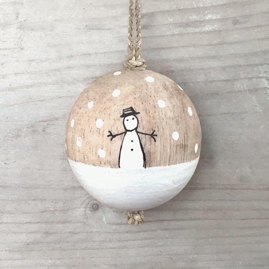 Wood bauble - Snowman