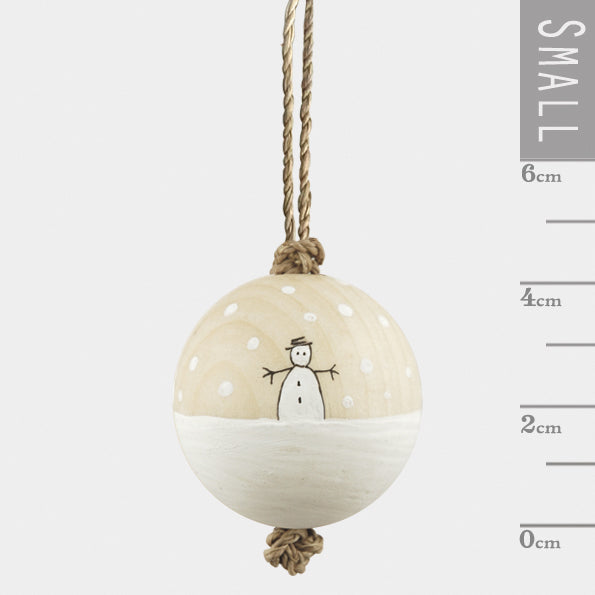 Wood bauble - Snowman