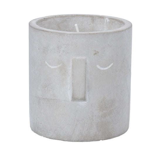 Mini Citronella Candle 9.5cm - Grey Face