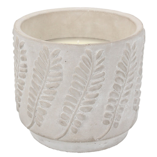 Concrete Citronella Candle 13.5cm - Leaf Wrap