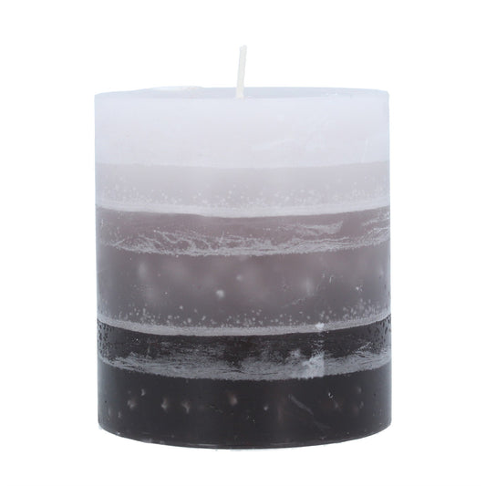 Pillar Candle 10cm - Monochrome Stripe