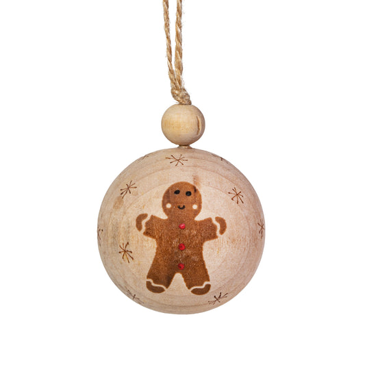 Gingerbread Man Wooden Bauble