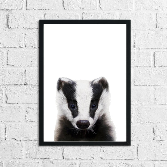 Badger Animal Woodlands Nursery Children's Room Wall Decor Print-0