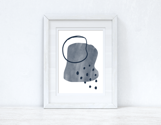 Blues Abstract 4 Colour Shapes Home Wall Decor Print-0