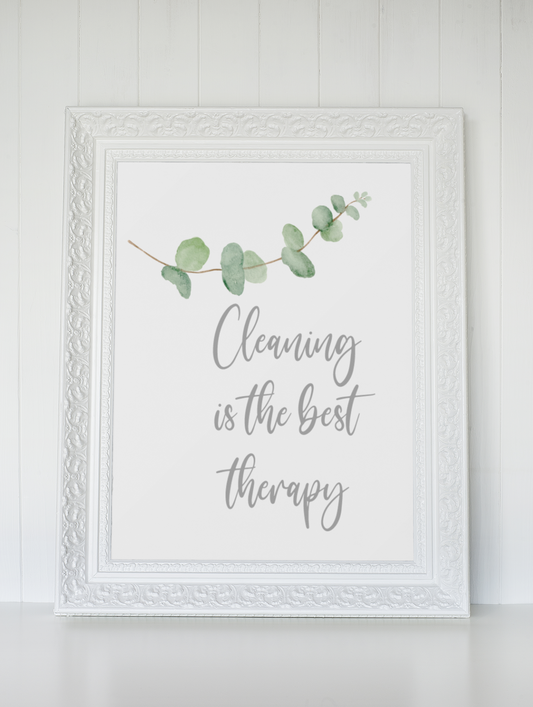 Cleaning Is The Best Therapy Hinch Cleaning Home Wall Decor Print-0