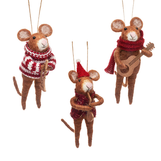 Musician Mice Felt Hanging Decoration - Single