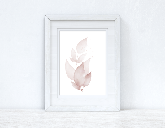 Natural Pinks Watercolour Leaves 5 Bedroom Home Wall Decor Print-0