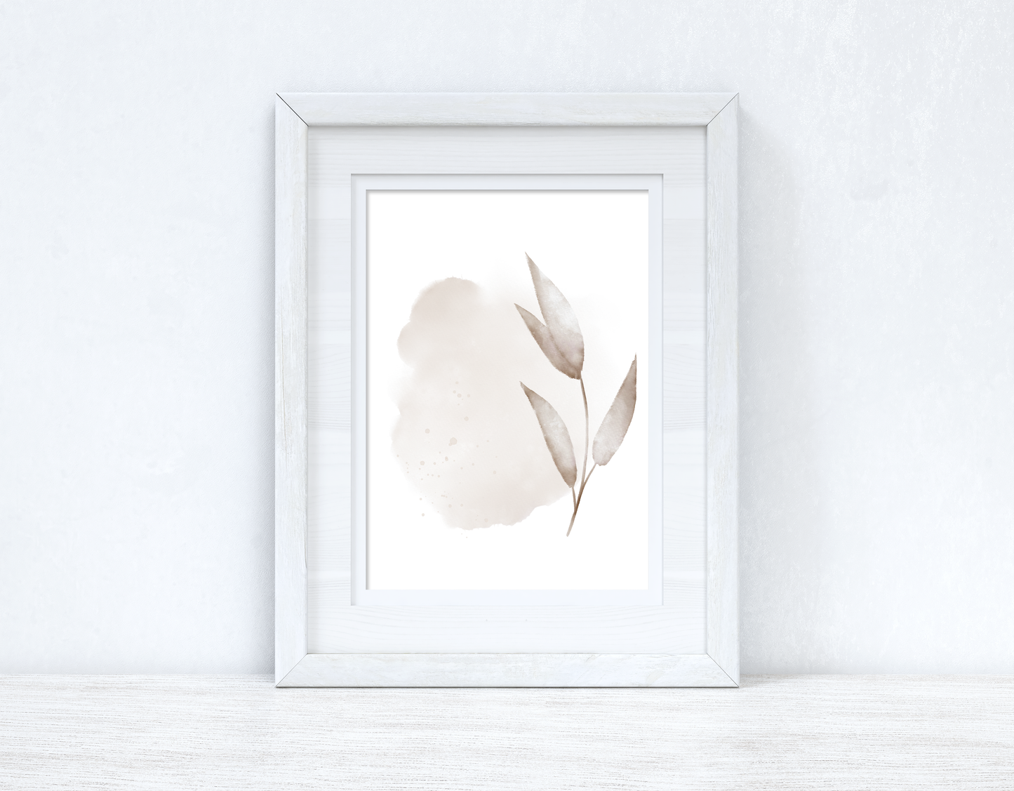 Natural Watercolour Leaves 4 Bedroom Home Wall Decor Print-0