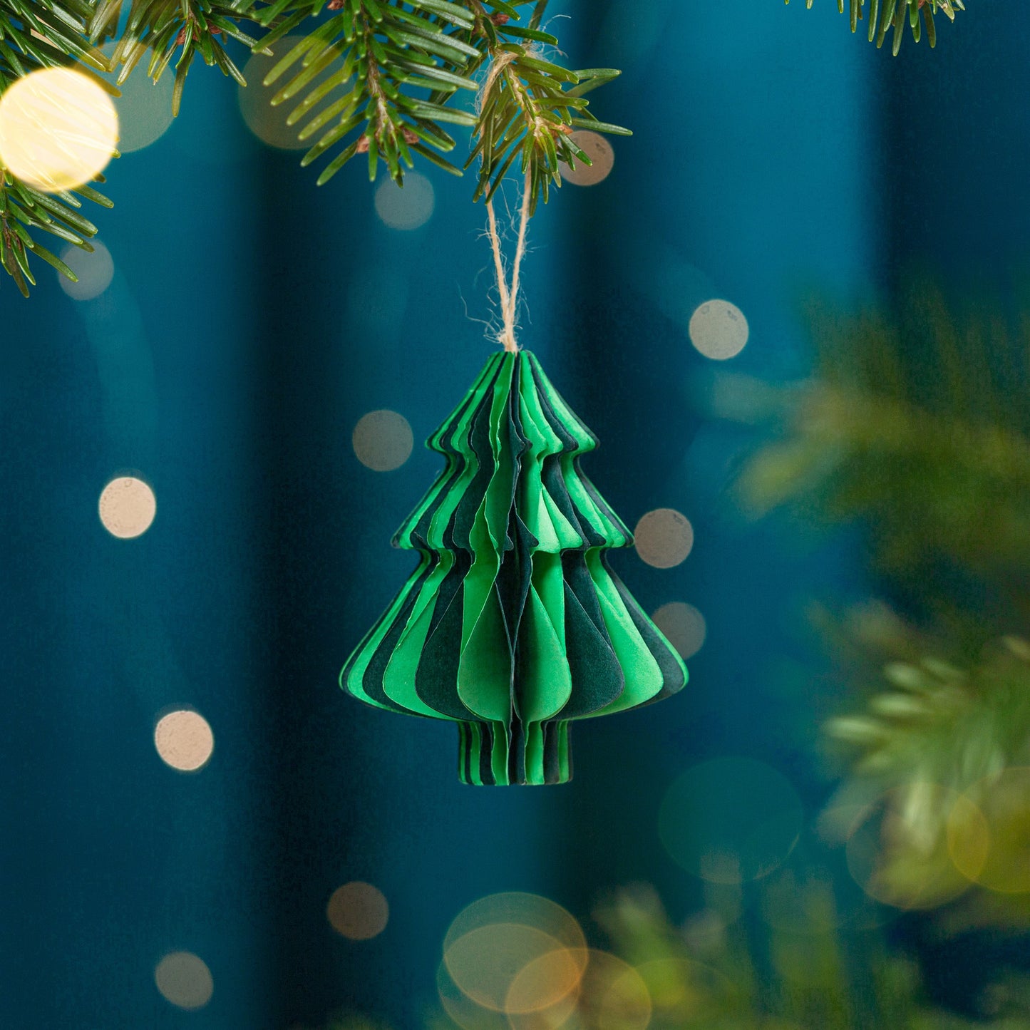 Green Multi Colour  Honeycomb Paper Hanging Decoration