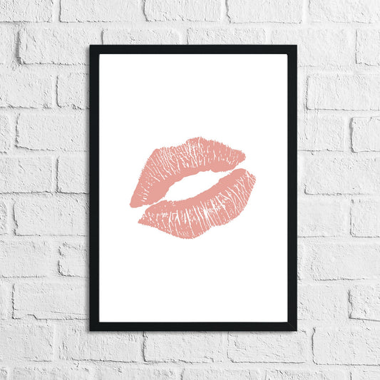 Pink Kiss Lips Dressing Room Simple Wall Decor Print-0