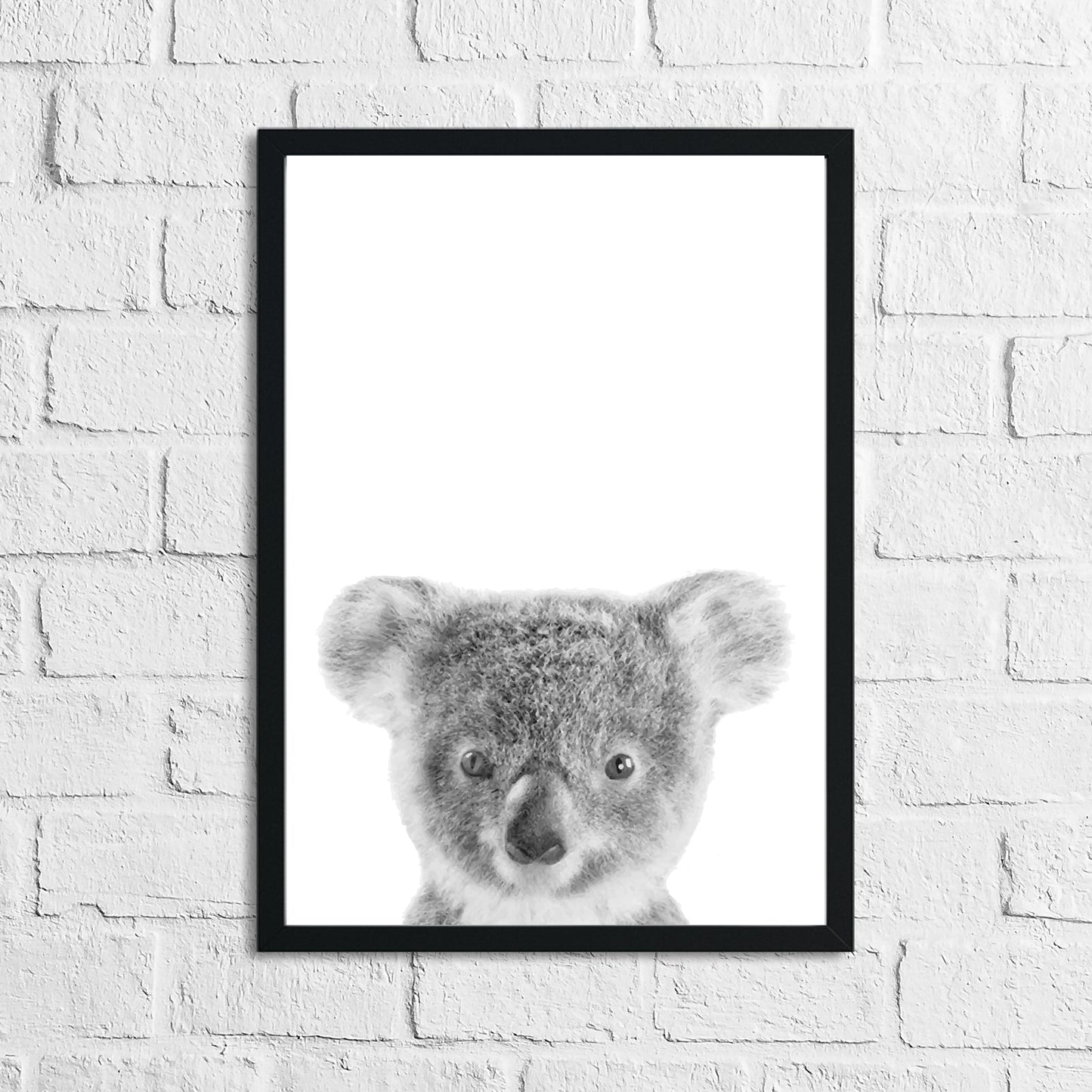 Koala Black & White Animal Nursery Children's Room Wall Decor Print-0