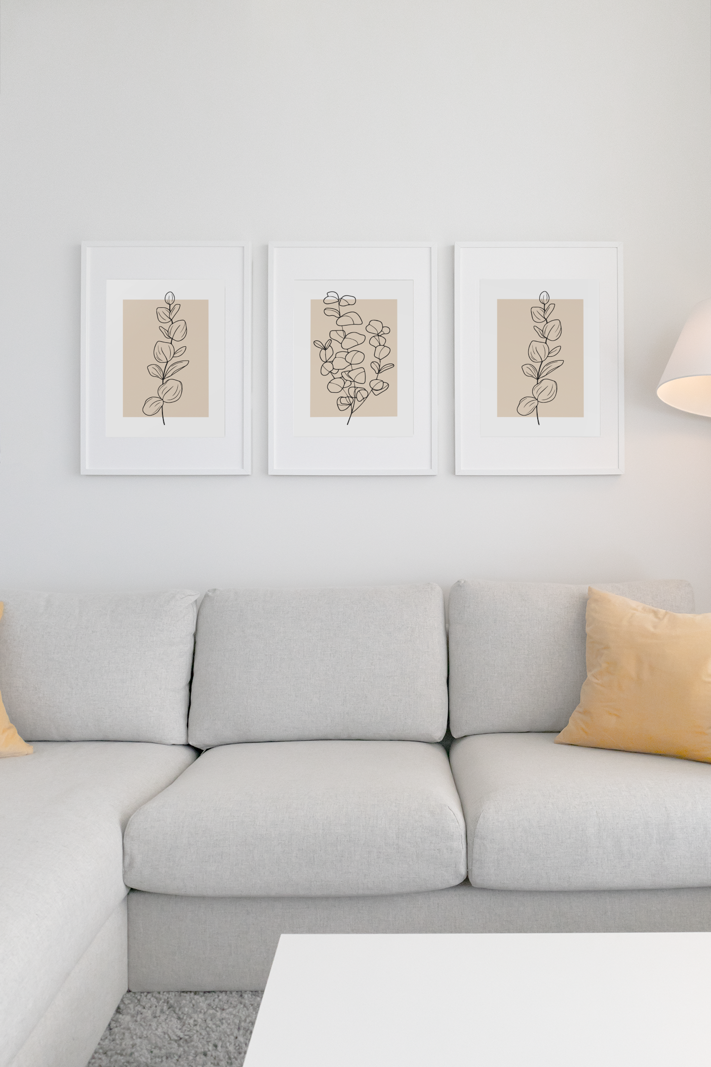 Neutral Botanical Eucalyptus Line Art Set Of 3 Or Single Home Wall Decor Prints - Neutral Wall Art - Prints - Line Art - Beige Decor-4