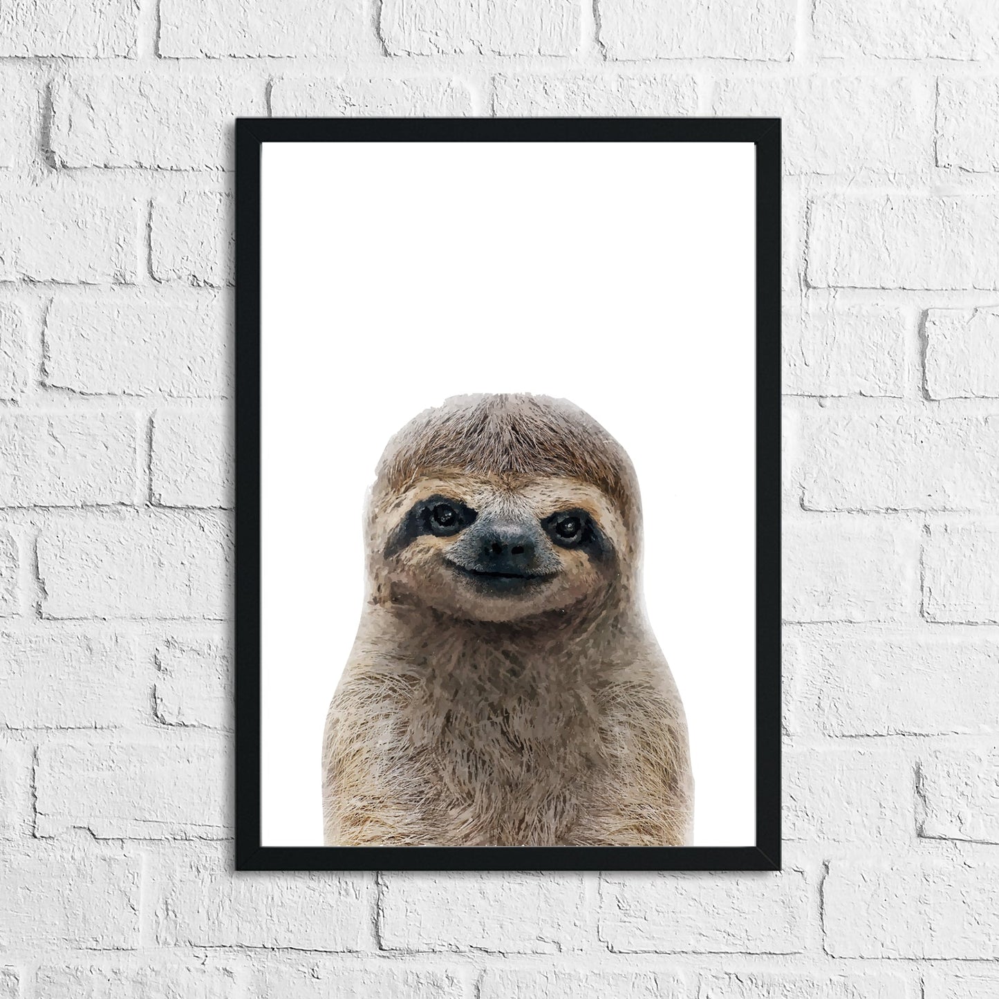 Sloth Colour Animal Children's Nursery Room Wall Decor Print-0